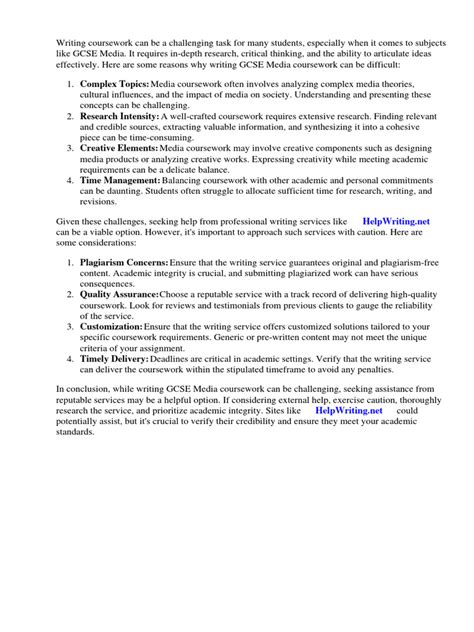 Image result for GCSE Coursework Examples W5