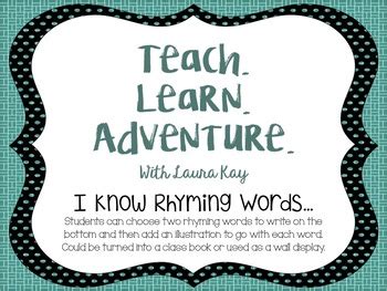 I Know Rhyming Words... by Teach Learn Adventure | TpT