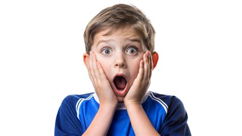 Boy in Blue Jersey With Shocked Expression 47832319 PNG