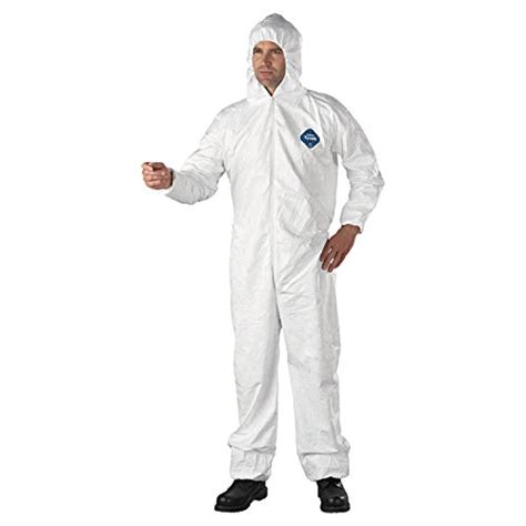 Dupont TY127S-3XL Tyvek Coveralls with Attached Hood, Serged Seams, 3XL ...