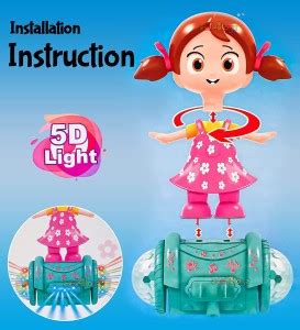 Tenmar Rotating Bump & Go Musical Dancing Girl Doll With Flashing ...