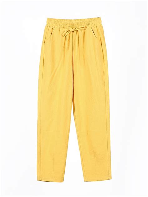 Women's Cotton Linen Shorts Linen-Inspired Pants Cotton Linen Pants ...