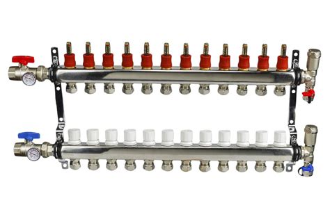 Midline Valve NQT112 PEX Manifold 1/2 in. for Radiant Heating System ...
