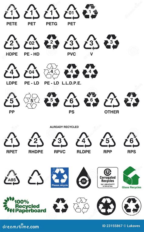 Recycling Symbols And Labels Cartoon Vector | CartoonDealer.com #24013183