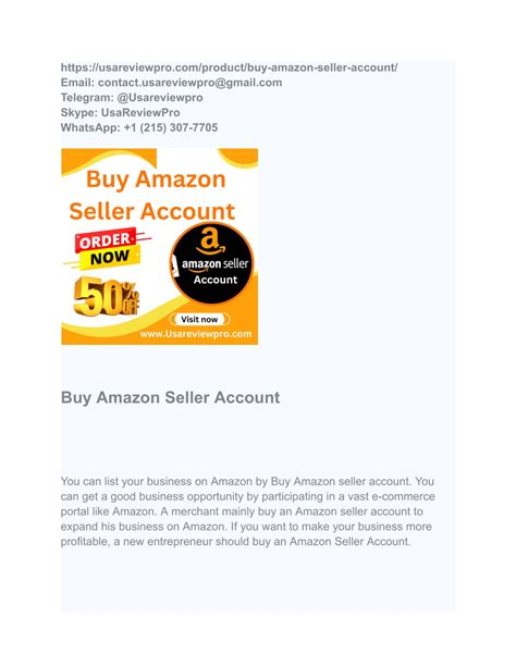 PPT - Buy Amazon Seller Accounts - Verified & Ready-to-Use Accounts for ...