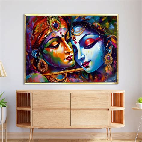 Radha Krishna Wall Art Canvas Paintings | Divine Love and Serenity ...