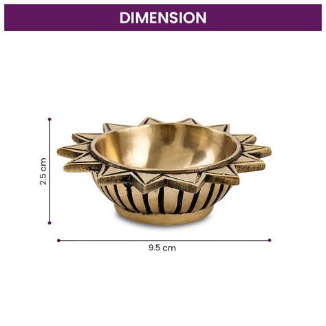 Brass Tapas Diya With Decorative Base (Single piece ) – DecorTwist