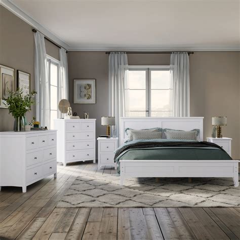 White Furniture Bedrooms White Bedroom Furniture : Linnea White High ...