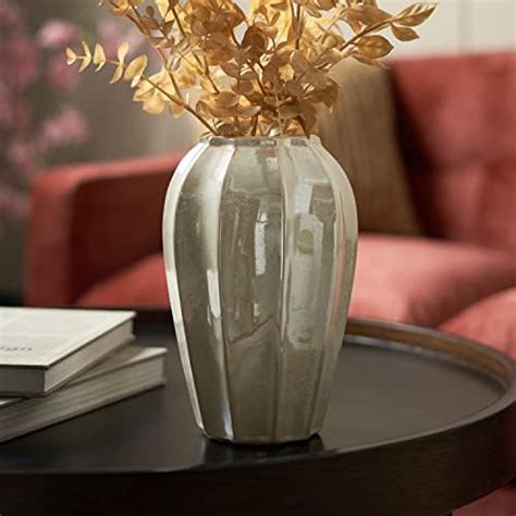 Buy Market99 Brown Ceramic Vase - Textured Pattern, Flower Holder ...