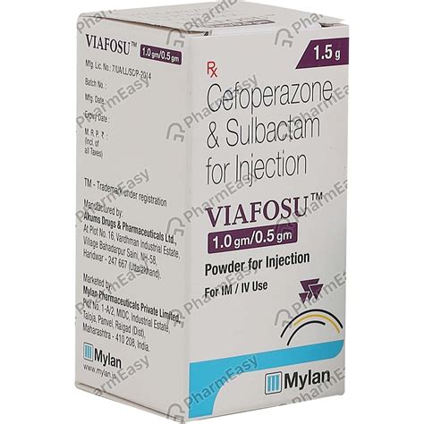 Viafosu 1000/500mg Dry Vial Of 1.5gm Powder For Injection: Uses, Side ...