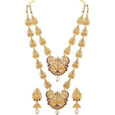 Shining Diva Fashion Latest Combo Design Pearl Necklace Set for Women ...