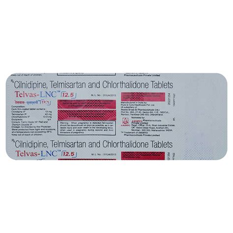 Telvas-LNC 12.5 Tablet | Uses, Side Effects, Price | Apollo Pharmacy
