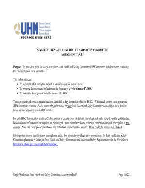 Fillable Online What is a Joint Health and Safety Committee? : OSH ...