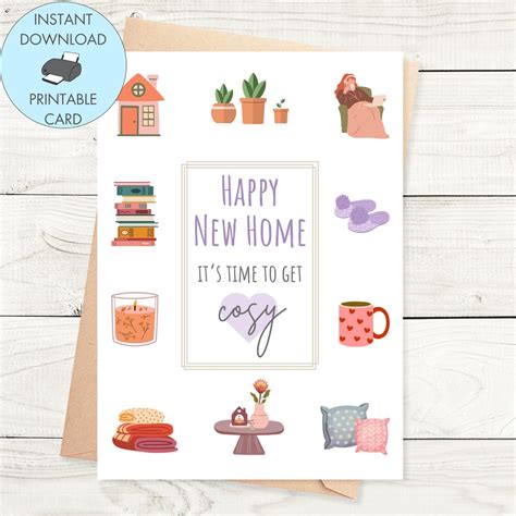 Buy Printable New Home Card, Instant Download Happy New Home It's Time ...