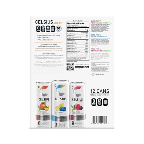 Snapklik.com : CELSIUS Fizz Free Variety Pack, Sugar Free Energy Drink ...