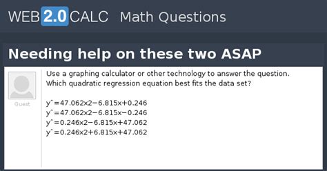 View question - Needing help on these two ASAP