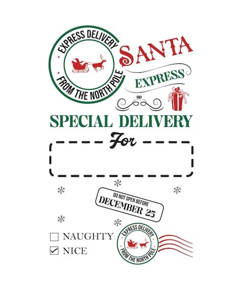 Santa's special delivery christmas gift bag north pole vintage santa ...