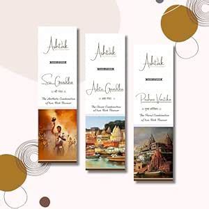 Ashtak Pack of 3 Wooden Incense Sticks with 1 Stand Free (280 Sticks ...