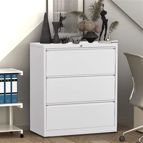 GREATMEET 3 Drawer Lateral File Cabinet with Lock, India | Ubuy