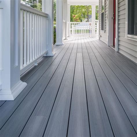Fiberon Horizon 1-in x 5-in x 20-ft Castle Gray Composite Deck Board in ...