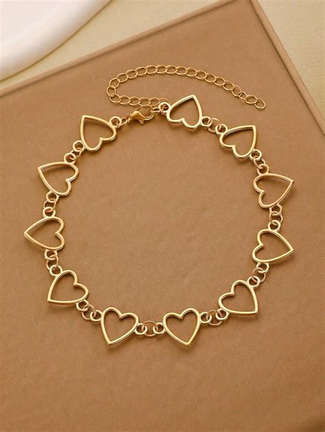 1pc Hollow Heart Anklet For Women, Fashionable & Minimalist, Suitable ...