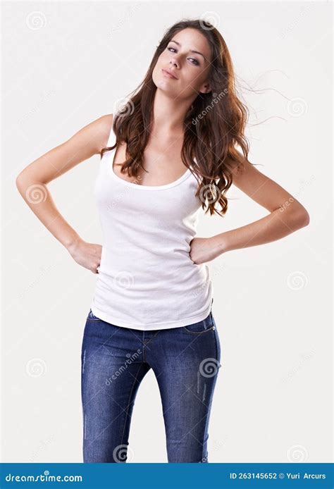 Giving You Some Attitude. Attractive Young Woman with Her Hands on Her ...