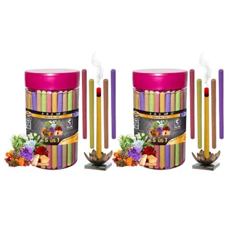 KISHORI VRINDA Multiple Fragrances Dhoop Stick Pack of 2 (200 Gram (100 ...