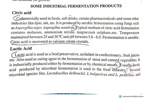 Some industrial fermentation products - Bsc zoology - Studocu