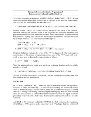 Experiment 5 - jzm - Experiment 5 DETERMINATION OF THE RATE CONSTANT ...