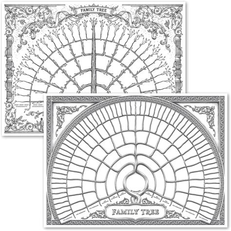Palace Learning 2 Pack - Family Tree Charts to Fill in- 6 Generation ...