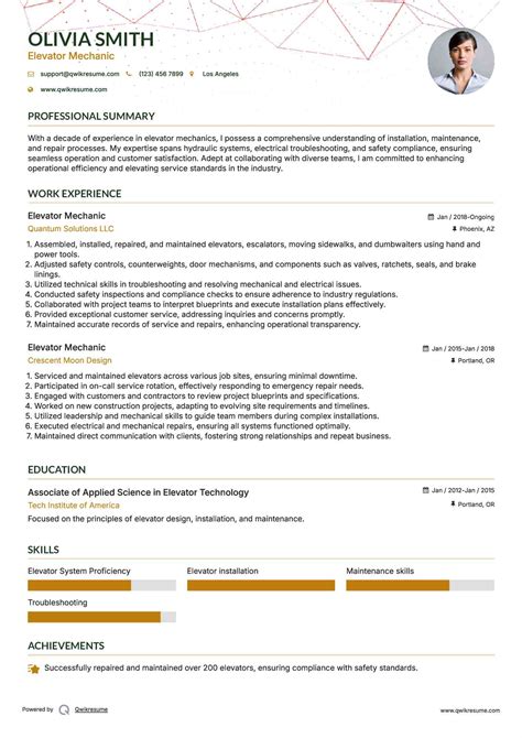 10+ Elevator Mechanic Resume Samples & Templates for 2025