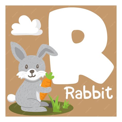 Premium Vector | Alphabet letter r with animal cartoon education for ...