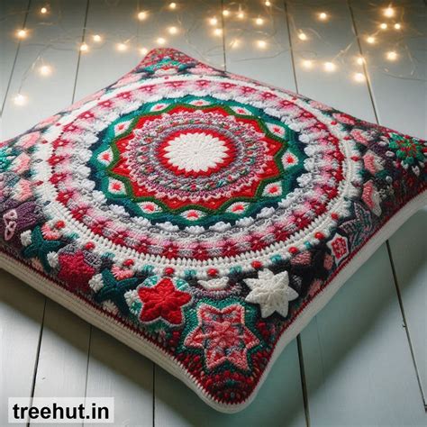 Christmas Crochet Floor Cushion Ideas patterns and how to make them ...