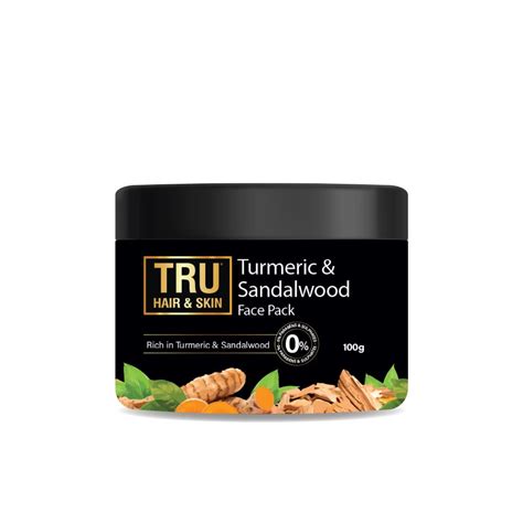TRU HAIR & SKIN Turmeric & Sandalwood Detan Face Pack | Fights Acne and ...