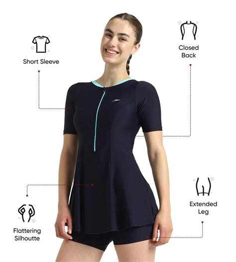 Speedo Endurance10 Closedback Sleeved Women's Swimdress With Boyleg ...