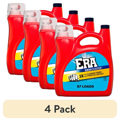 (4 pack) Era Oxibooster Liquid Laundry Detergent, 87 Loads, 154 fl oz ...