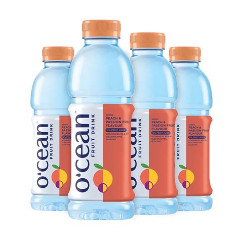 O'CEAN Fruit Drink Peach Passion 12% Fruit Juice 500 Ml( Pack of 4 ...