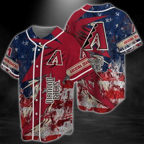203 Arizona Diamondbacks Mlb Baseball Jersey Shirt Us Flag - Hearthtops ...