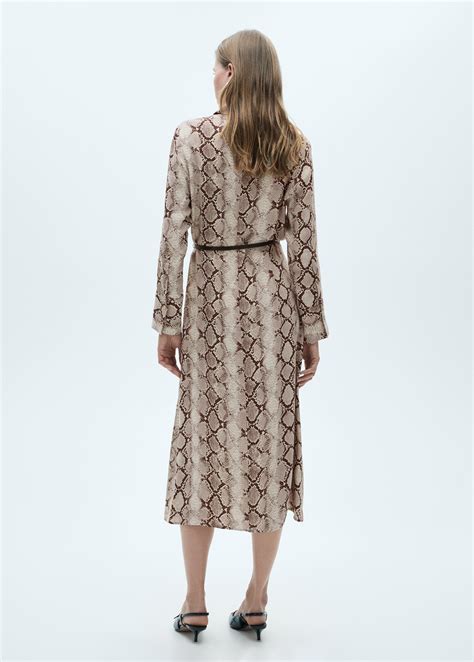 Snake print shirt dress - Women | MANGO India