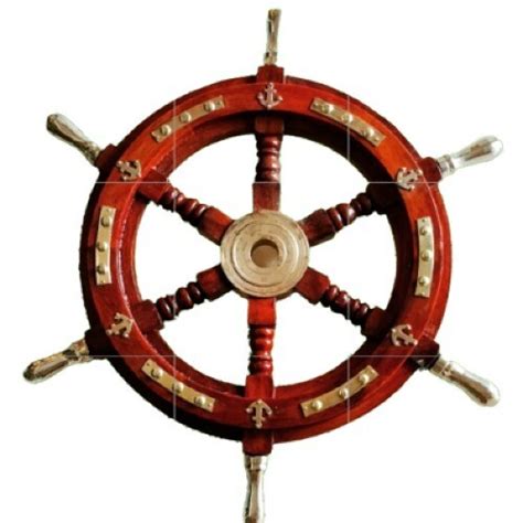 BRASS HANDLES SHIP STEERING WHEEL