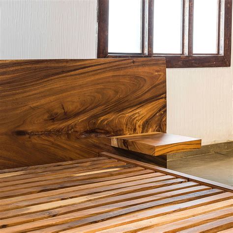 Buy contemporary wooden bed with built in side table- Angkor Bed | East ...