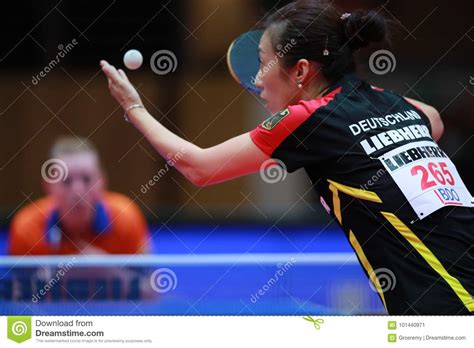 HAN Ying from Germany on Serve Editorial Photo - Image of tabletennis ...