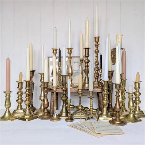 Antique Brass Candlesticks. Vintage Brass Candle Holder / Large & Small ...