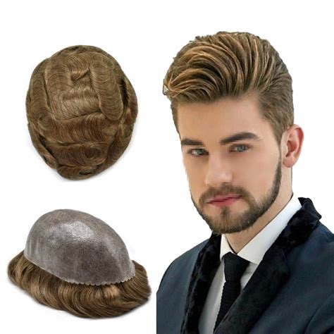 Mens Hairpieces and Toupees Full Poly Mens Hair India | Ubuy