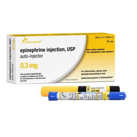 EPINEPHRINE 0.3MG/0.3ML INJ (ADRENACLICK), 2 PK NDC 00115169449 NON-RETURNABLE - Merit ...