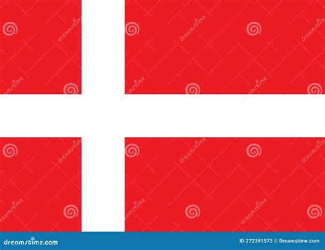 The Flag of Denmark with Bright Red Backdrop and a White Cross Skewed ...