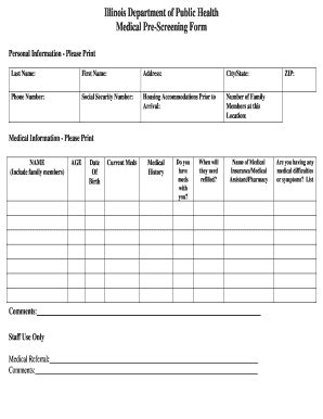 Fillable Online idph state il 09.05.05 Medical Screening Form-Katrini ...
