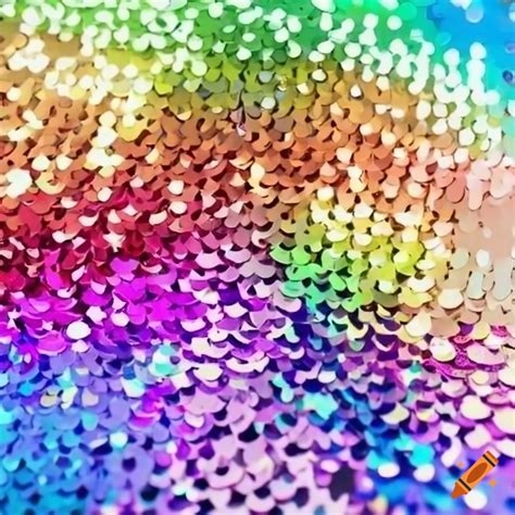Sequins in rainbow colors on Craiyon