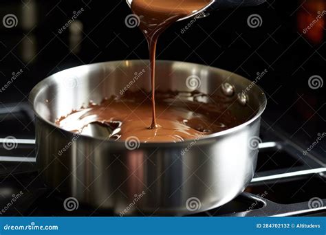Melting Dark Chocolate Over Double Boiler Stock Illustration ...