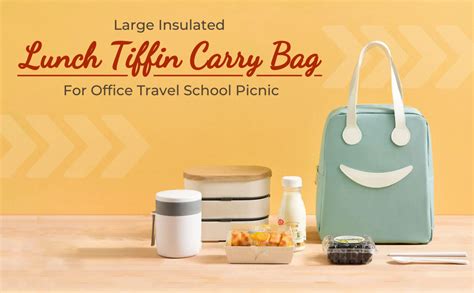 Buy DecorADDA Large Insulated Lunch Tiffin Carry Bag | Pastel Color ...